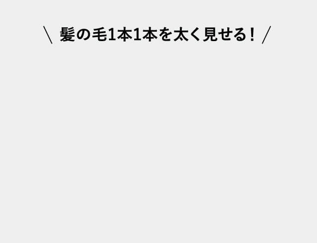 髪の毛1本1本を太く見せる！